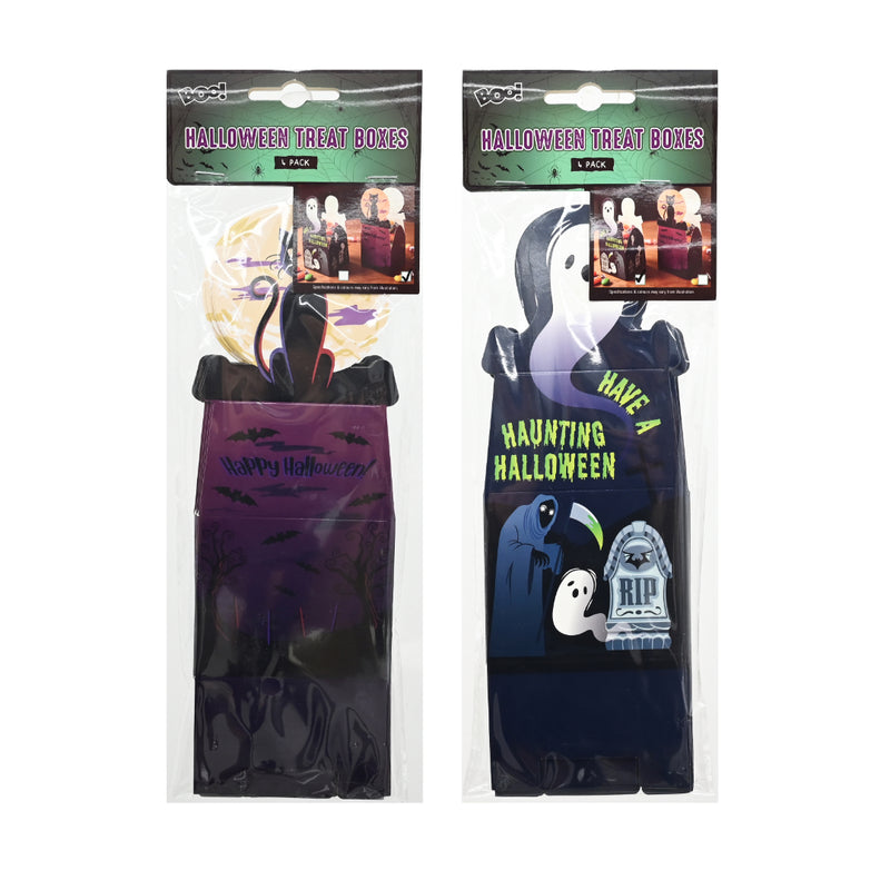 Assorted paper Halloween treat boxes 4 pack