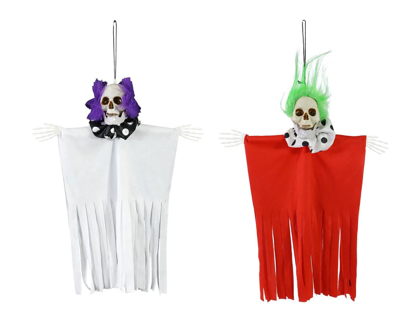 Assorted 33cm hanging skeleton clown Halloween decoration