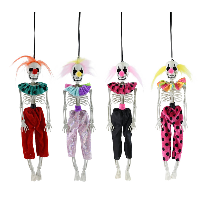 Assorted 40cm hanging skeleton clown Halloween decoration