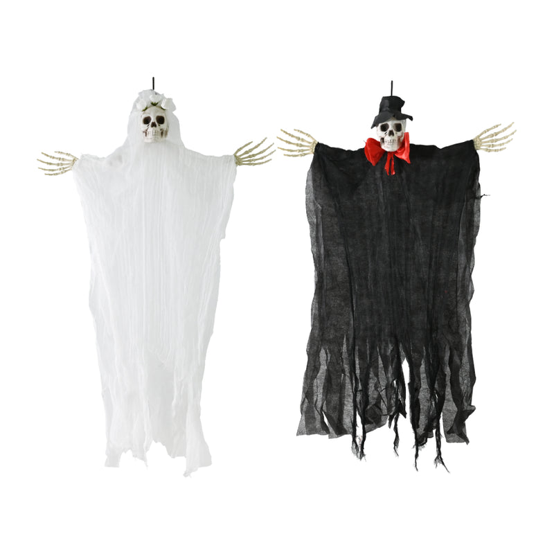 Assorted 1m hanging bride and groom skeleton Halloween decoration