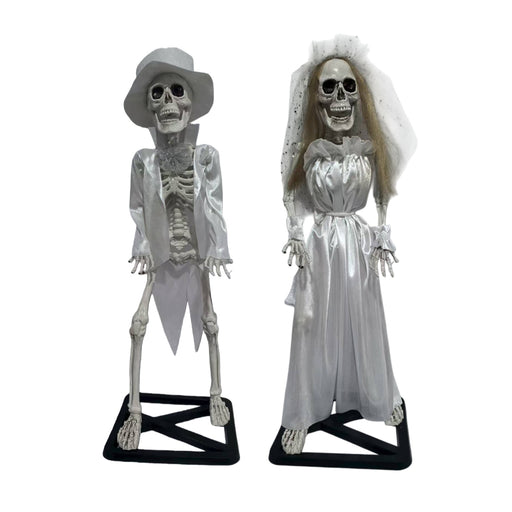 Assorted 54cm tabletop skeleton bride and groom Halloween decoration