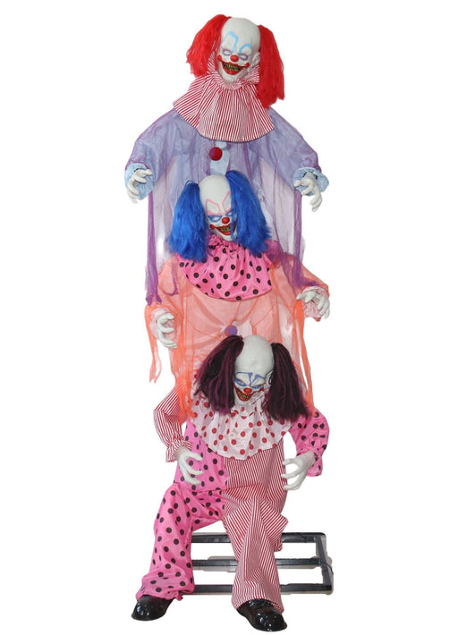 2m animated evil clown trio Halloween decoration