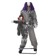 1.8m animated evil clown with possessed doll and kicking legs – thumbnail