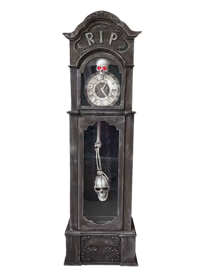 1.8m animated haunted grandfather clock Halloween decoration