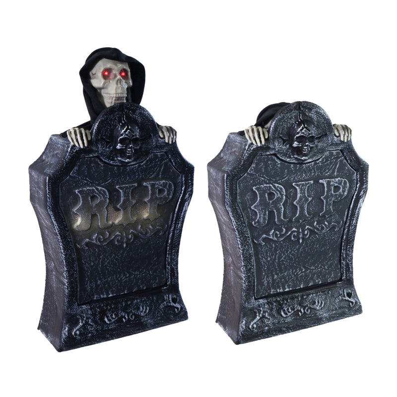 39cm animated tombstone with hidden moving reaper