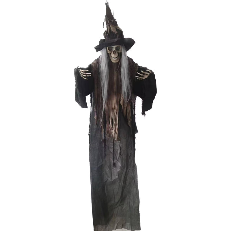 1.6m animated shaking hanging skeleton witch Halloween decoration