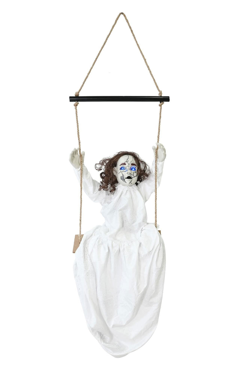 Animated ghost girl on swing Halloween decoration