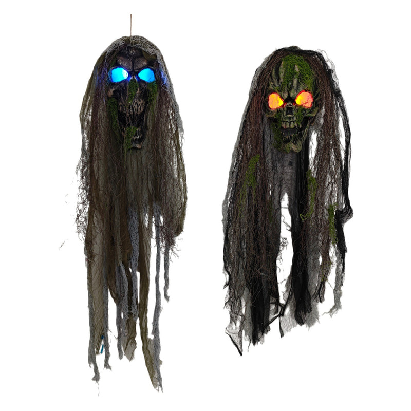 Assorted 1m light up moss skull demon Halloween decoration