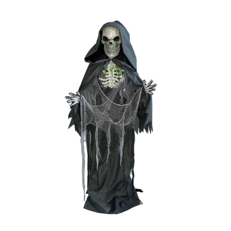 1.7m animated skeleton stretching reaper Halloween decoration