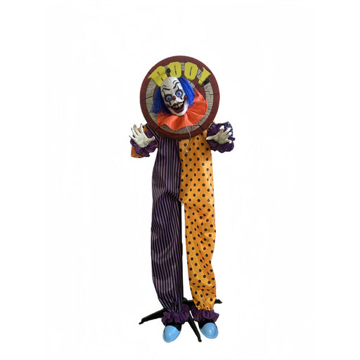 1.6m animated standing clown with moving head Halloween decoration