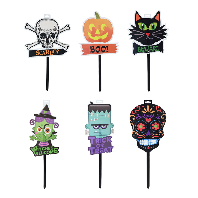 Assorted PP plastic adorable Halloween yard stakes