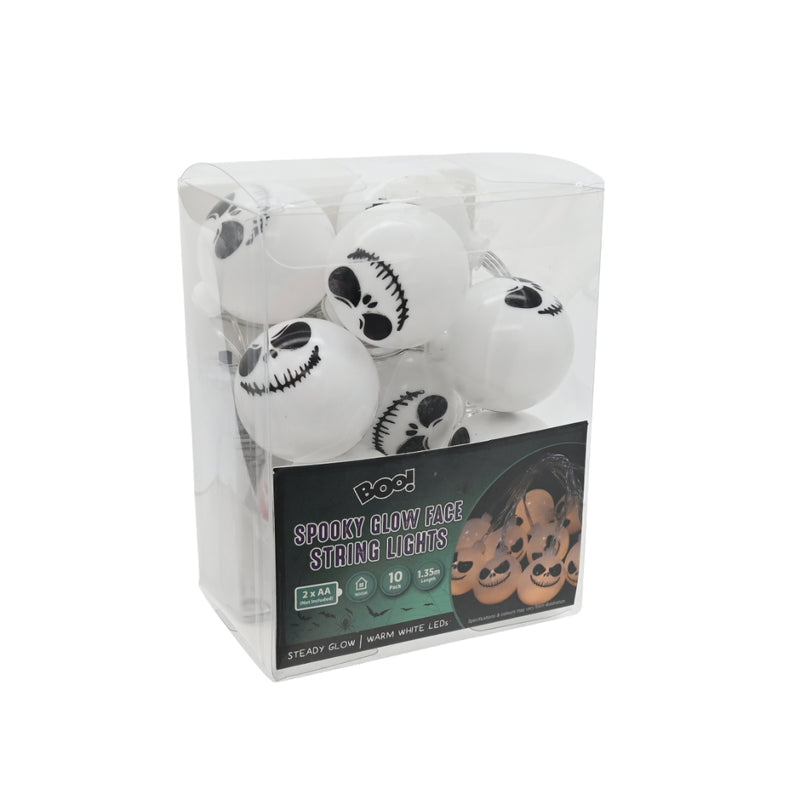 Assorted 7.7cm spooky face Halloween string lights