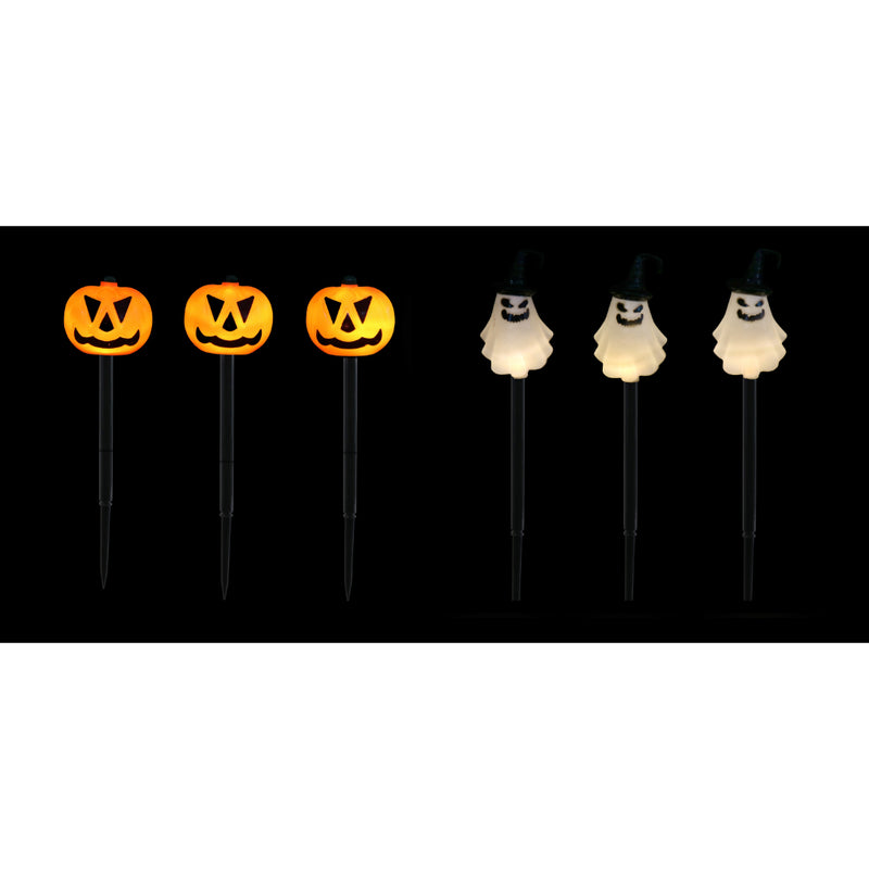 Assorted 40cm ghoul Halloween lawn stake lights 3 pack