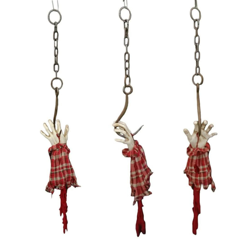 1m zombie hand on hook Halloween decoration