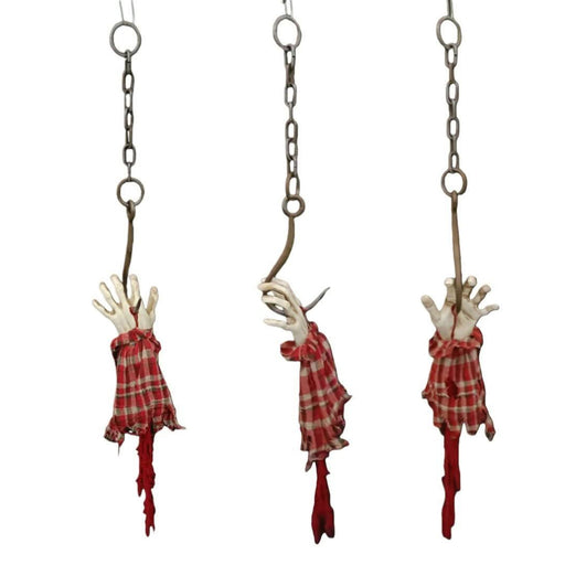 1m zombie hand on hook Halloween decoration