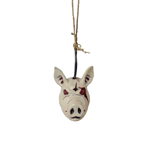 38cm hanging hooked pig head Halloween horror decoration