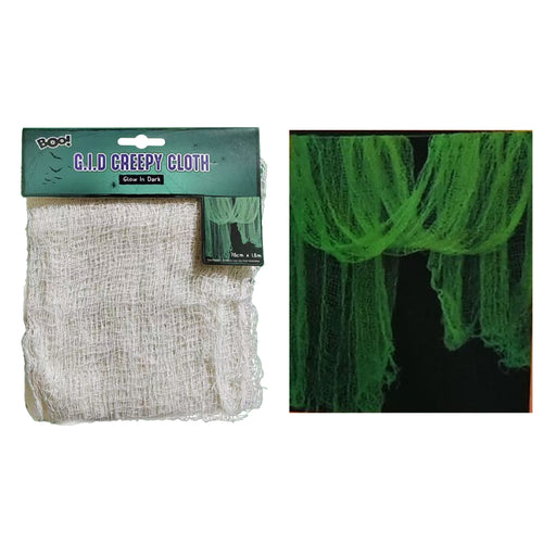 Glow in the dark creepy Halloween cloth 76cm wide by 1.8m long