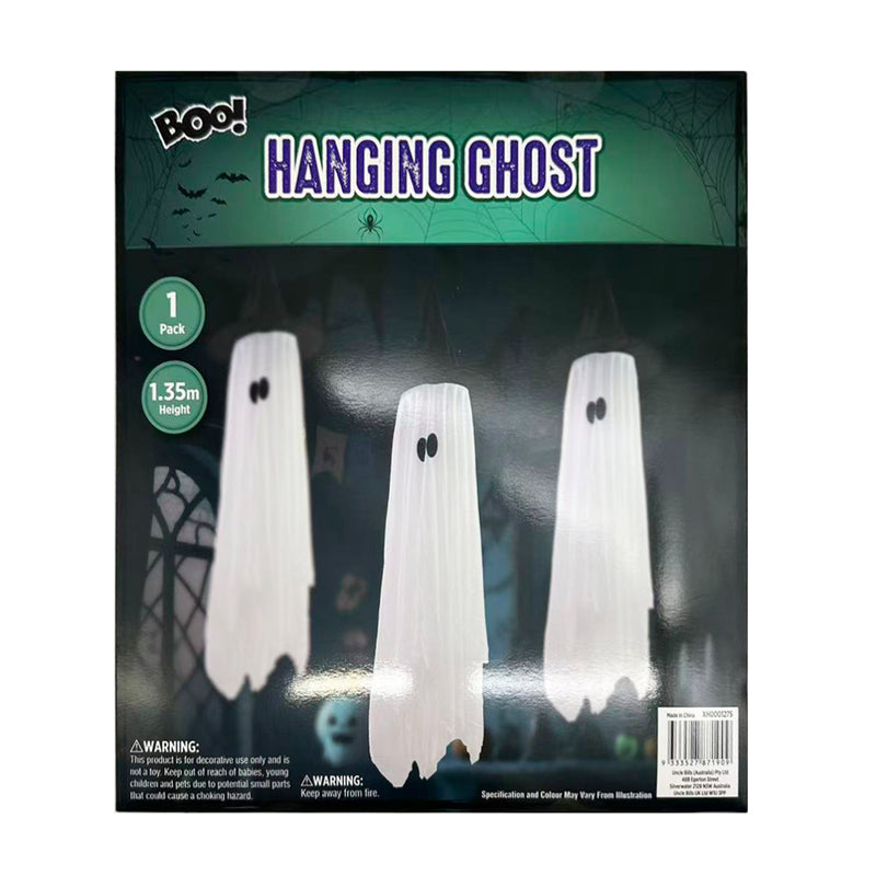 1.35m hanging Halloween ghost with witches hat decoration