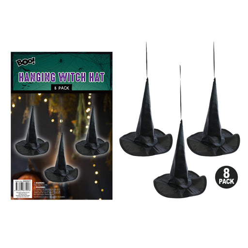 Eight pack hanging polyester witch hat Halloween decorations