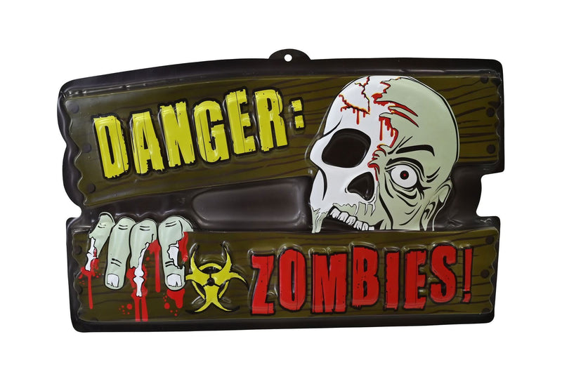44cm hanging zombie warning Halloween sign