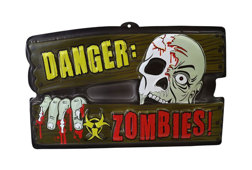 44cm hanging zombie warning Halloween sign