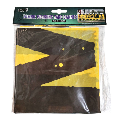 3m zombie warning Halloween yard banner made from polyester