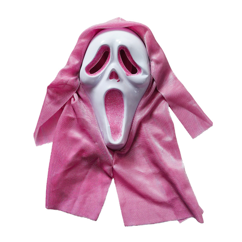 Pink scream-style Halloween costume mask