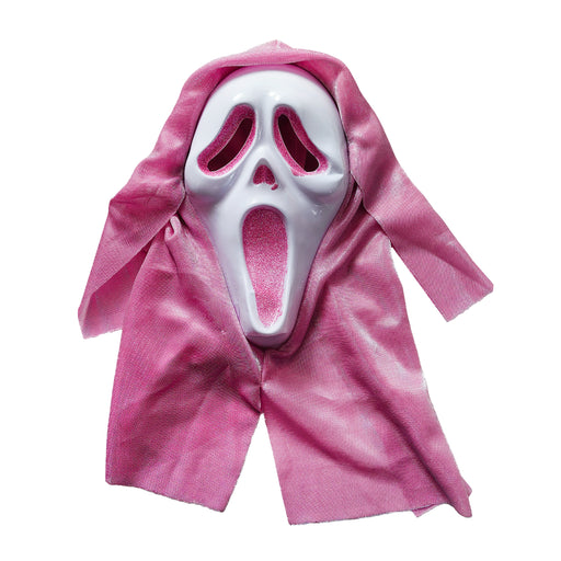 Pink scream-style Halloween costume mask