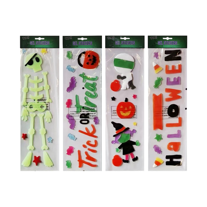Assorted Spooky Fun TPR Halloween gel stickers