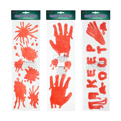 Assorted bloody Halloween TPR gel stickers for windows and displays