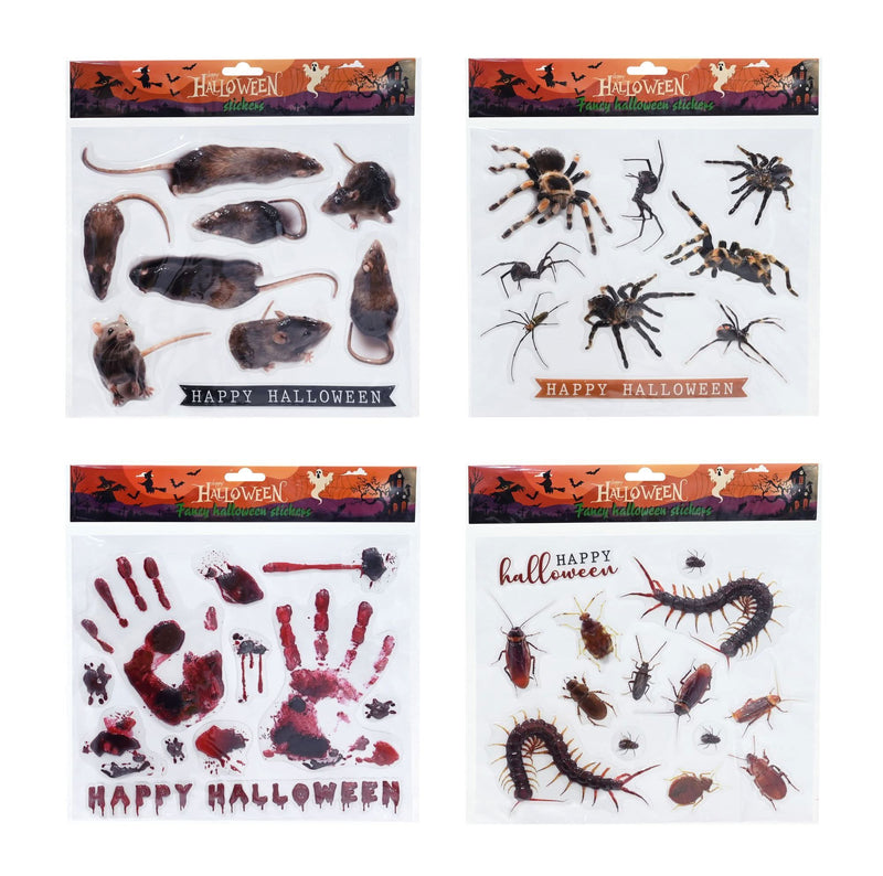 Assorted ghoulish Halloween window stickers