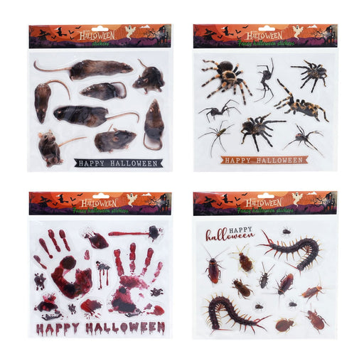 Assorted ghoulish Halloween window stickers