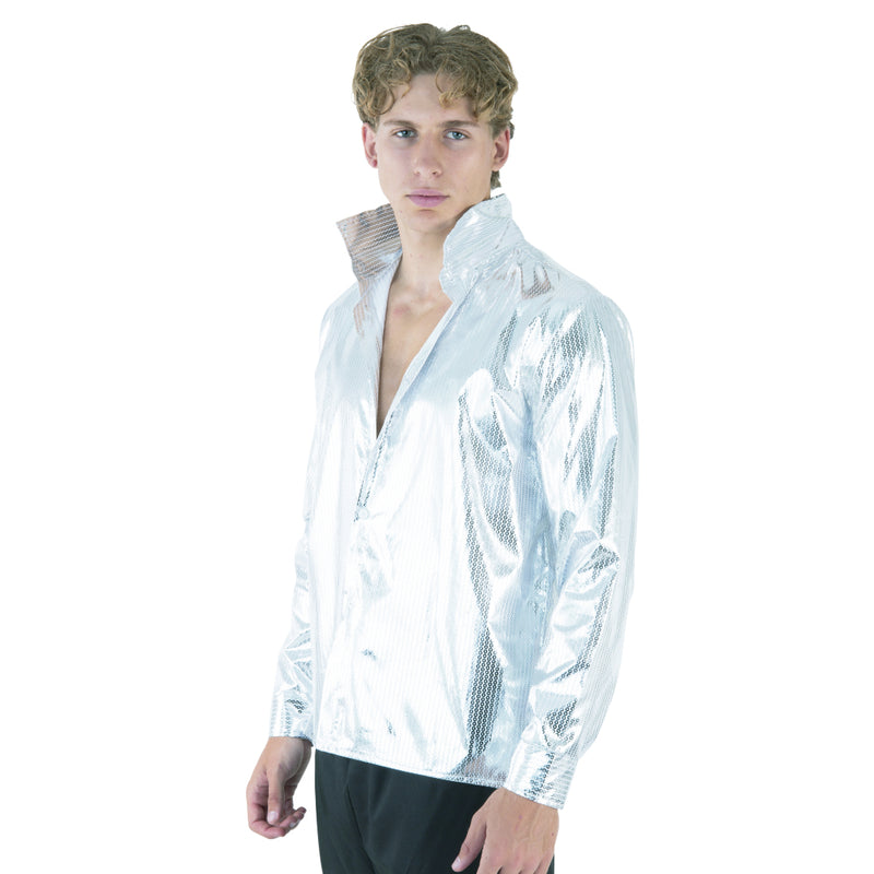 Adult Disco Nights dancer costume with polyester top and pants