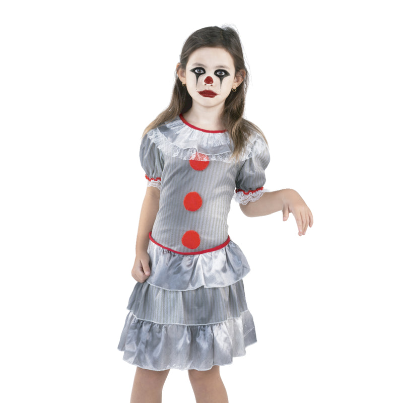 Kids Sewer Nightmare clown Halloween costume with dress and leg warmers