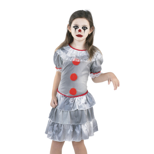 Kids Sewer Nightmare clown Halloween costume with dress and leg warmers