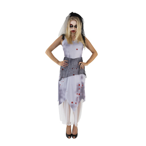 Adult Zombie Bride Halloween costume with dress and headband