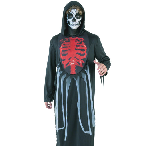 Adult dark evil skeleton Halloween robe costume