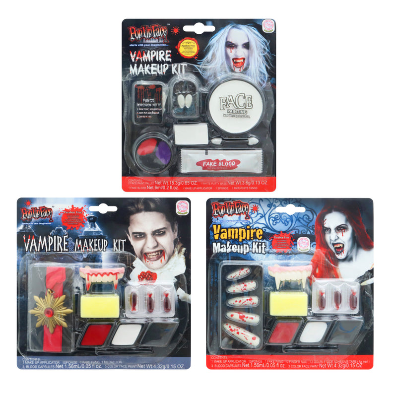 Assorted vampire Halloween makeup kit for gothic costume looks