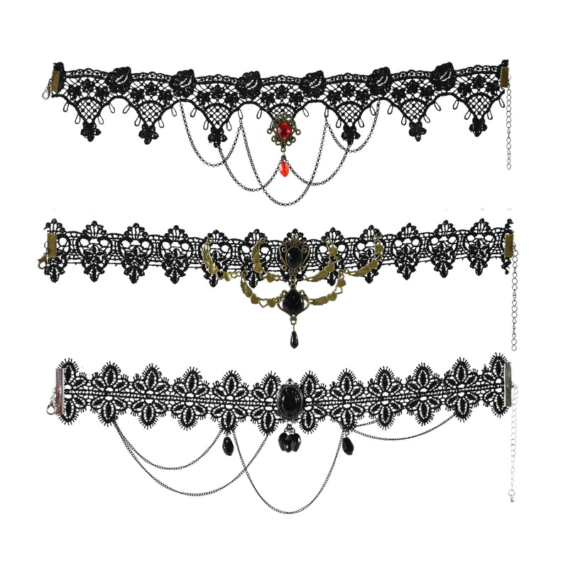 Assorted vampire costume necklace for Halloween and gothic outfits