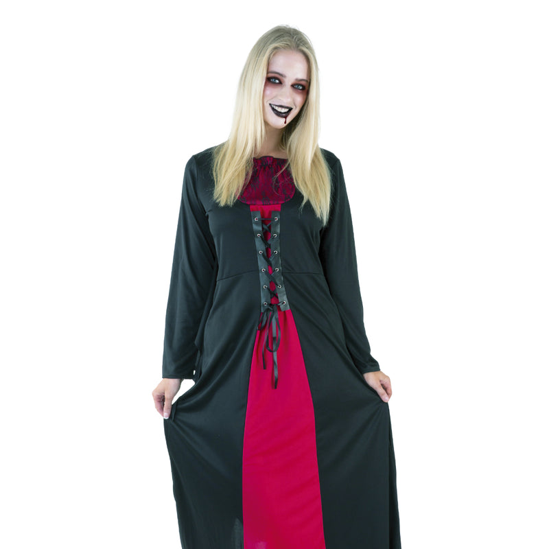 Adult dark vampire queen Halloween dress and collar costume