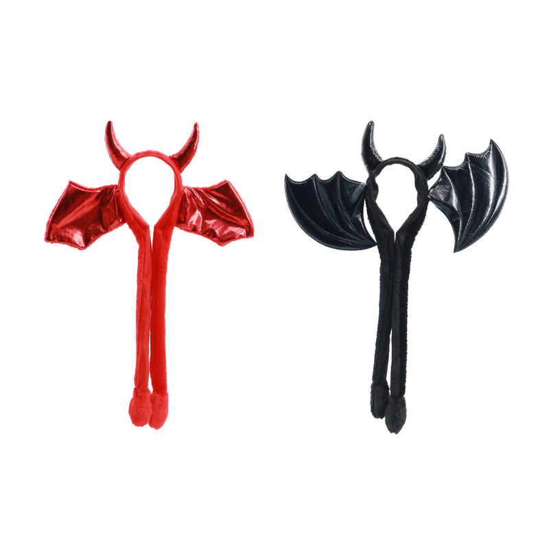 Assorted plush devil winged Halloween headband