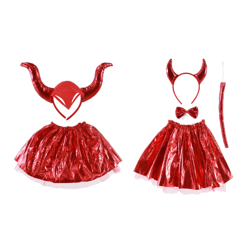 Assorted kids devil tutu and headband Halloween dress up set