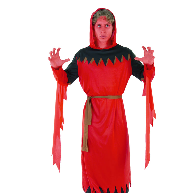 Adult Grimfire Demon Halloween hooded robe and belt costume
