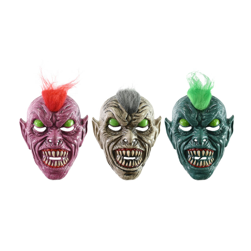 Assorted demon Halloween costume mask made from plastic and polyester