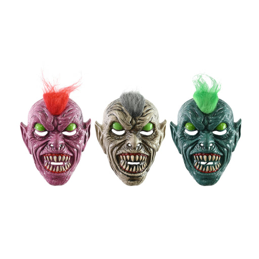 Assorted demon Halloween costume mask made from plastic and polyester