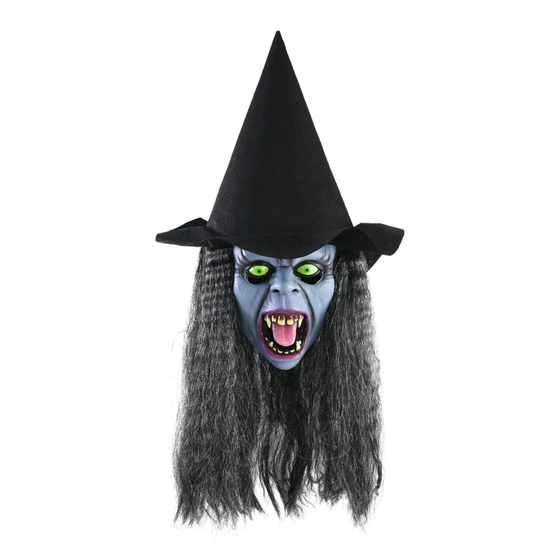 Latex witch with hat Halloween costume mask