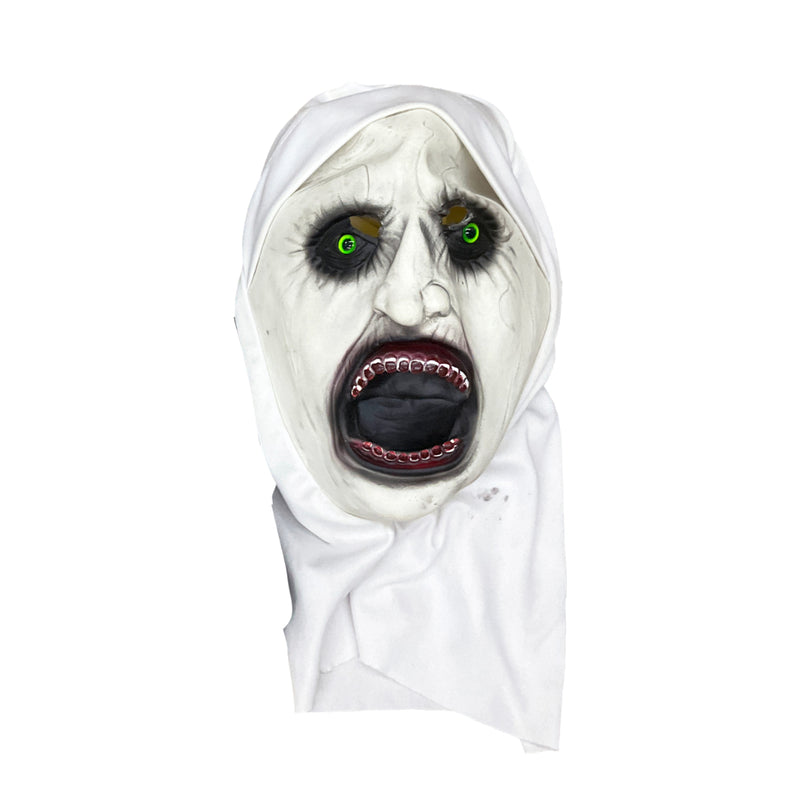 Evil nun latex hooded Halloween horror mask