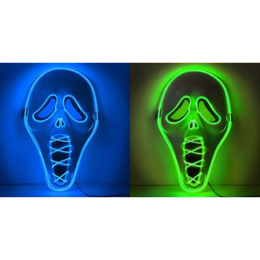 Assorted stitched demon light up Halloween mask with three lighting modes