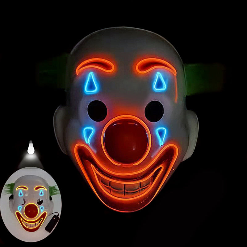 Stitched clown light up Halloween mask with three lighting modes