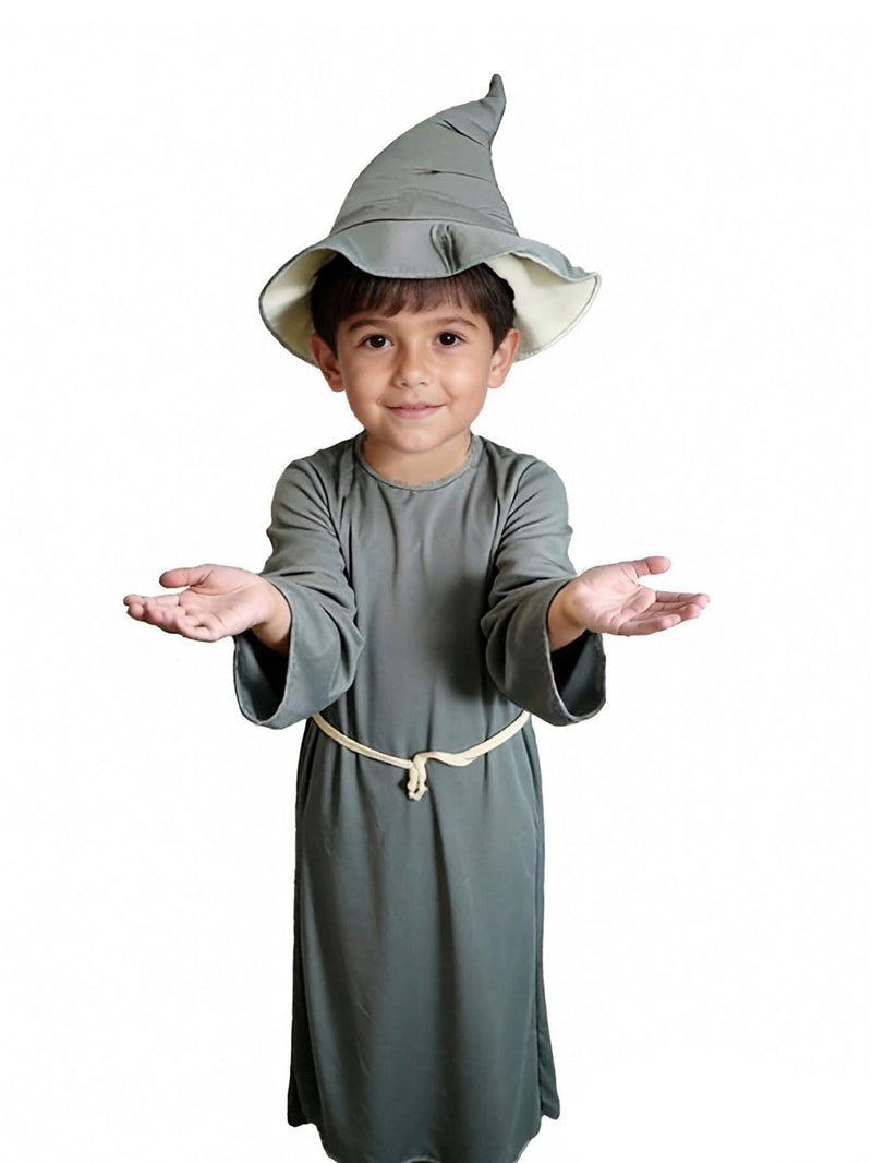 Kids little grey wizard Halloween costume
